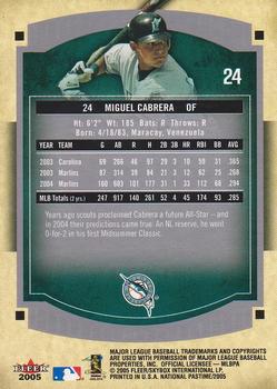 2005 Fleer National Pastime #24 Miguel Cabrera Back