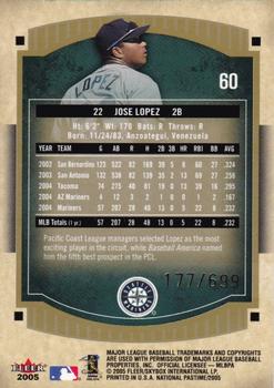 2005 Fleer National Pastime #60 Jose Lopez Back