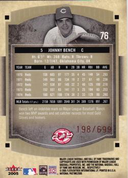 2005 Fleer National Pastime #76 Johnny Bench Back