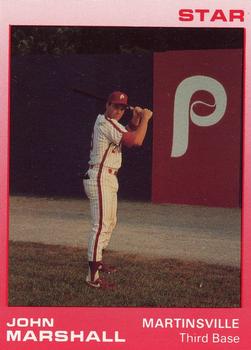 1988 Star Martinsville Phillies Red #26 John Marshall Front