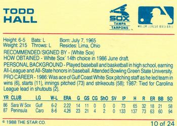 1988 Star Tampa Tarpons #10 Todd Hall Back