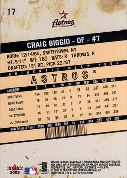 2005 Fleer Authentix #17 Craig Biggio Back
