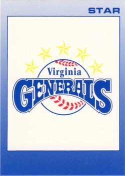 1988 Star Virginia Generals #NNO Header Card Front