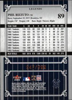 2005 Fleer Classic Clippings #89 Phil Rizzuto Back