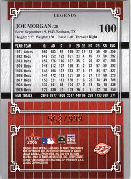 2005 Fleer Classic Clippings #100 Joe Morgan Back