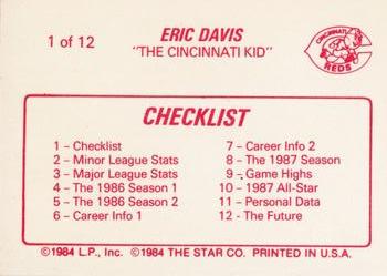 1988 Star Eric Davis #1 Eric Davis Back