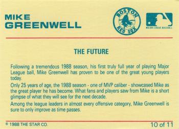 1989 Star Mike Greenwell Purple #10 Mike Greenwell Back