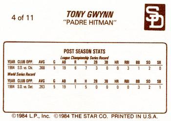 1988 Star Tony Gwynn #4 Tony Gwynn Back