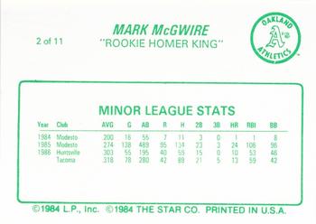 1988 Star Mark McGwire (Green) #2 Mark McGwire Back
