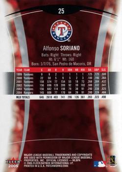 2005 Fleer Patchworks #25 Alfonso Soriano Back
