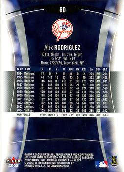 2005 Fleer Patchworks #60 Alex Rodriguez Back