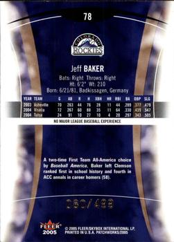 2005 Fleer Patchworks #78 Jeff Baker Back