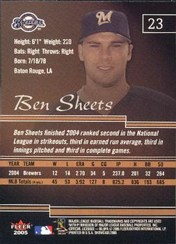 2005 Fleer Showcase #23 Ben Sheets Back