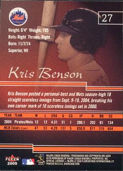 2005 Fleer Showcase #27 Kris Benson Back