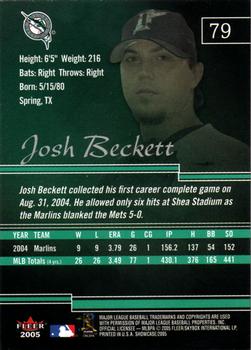 2005 Fleer Showcase #79 Josh Beckett Back