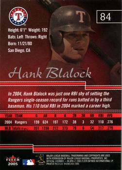 2005 Fleer Showcase #84 Hank Blalock Back