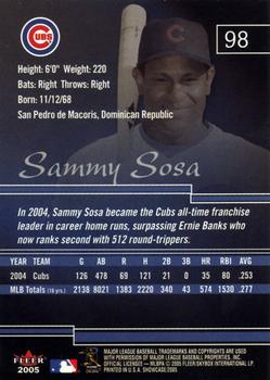 2005 Fleer Showcase #98 Sammy Sosa Back