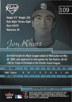 2005 Fleer Showcase #109 Jon Knott Back