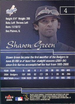 2005 Fleer Showcase #4 Shawn Green Back