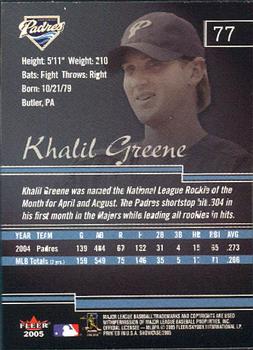 2005 Fleer Showcase #77 Khalil Greene Back