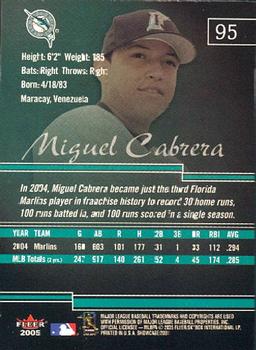 2005 Fleer Showcase #95 Miguel Cabrera Back
