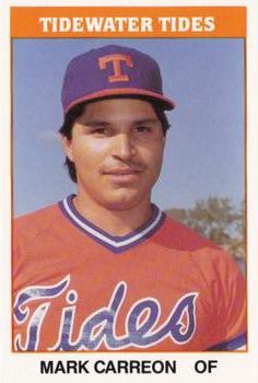 1987 TCMA Tidewater Tides #20 Mark Carreon Front