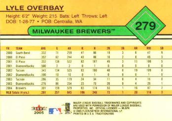 2005 Fleer Tradition #279 Lyle Overbay Back
