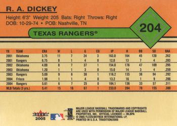 2005 Fleer Tradition #204 R.A. Dickey Back