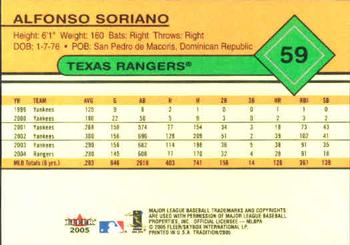 2005 Fleer Tradition #59 Alfonso Soriano Back