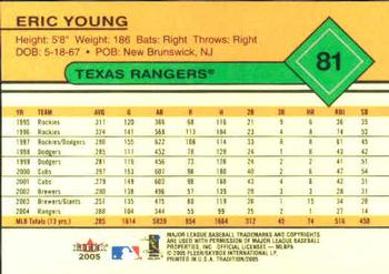2005 Fleer Tradition #81 Eric Young Back