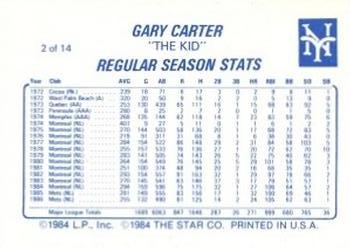 1987 Star Gary Carter #2 Gary Carter Back