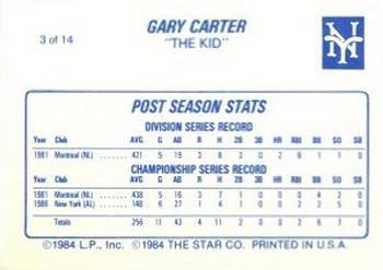 1987 Star Gary Carter #3 Gary Carter Back