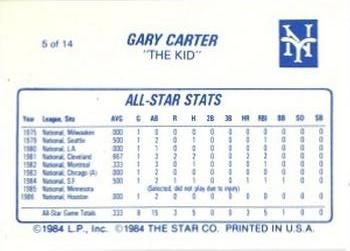 1987 Star Gary Carter #5 Gary Carter Back