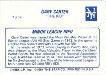 1987 Star Gary Carter #7 Gary Carter Back