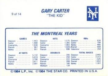 1987 Star Gary Carter #9 Gary Carter Back