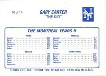 1987 Star Gary Carter #10 Gary Carter Back