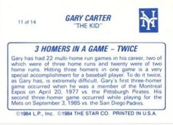1987 Star Gary Carter #11 Gary Carter Back