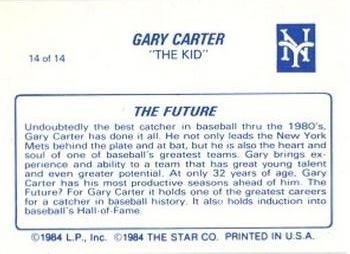 1987 Star Gary Carter #14 Gary Carter Back