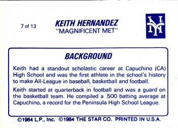 1987 Star Keith Hernandez #7 Keith Hernandez Back