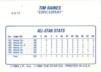 1987 Star Tim Raines #4 Tim Raines Back