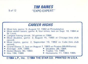 1987 Star Tim Raines #5 Tim Raines Back