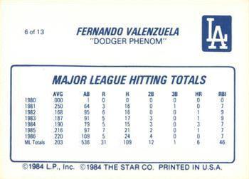 1987 Star Fernando Valenzuela #6 Fernando Valenzuela Back
