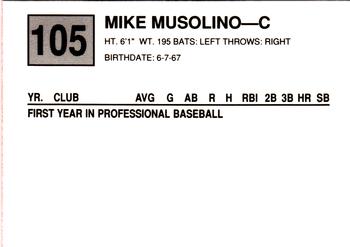 1988 Cal League #105 Mike Musolino Back