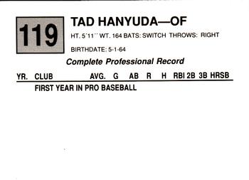 1988 Cal League #119 Tad Hanyuda Back