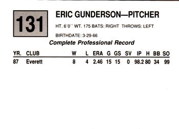 1988 Cal League #131 Eric Gunderson Back