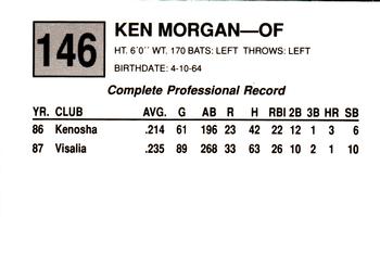 1988 Cal League #146 Ken Morgan Back