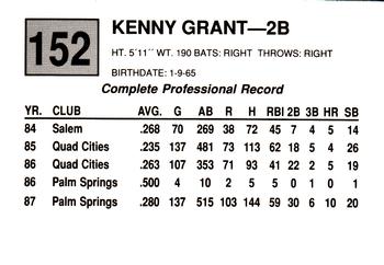 1988 Cal League #152 Kenny Grant Back