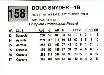 1988 Cal League #158 Doug Snyder Back
