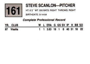 1988 Cal League #161 Steve Scanlon Back