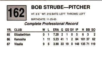 1988 Cal League #162 Bob Strube Back